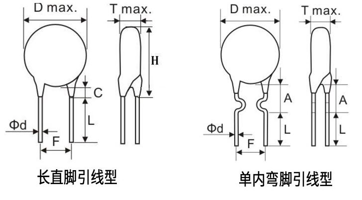 瓷片电容产品规格尺寸图